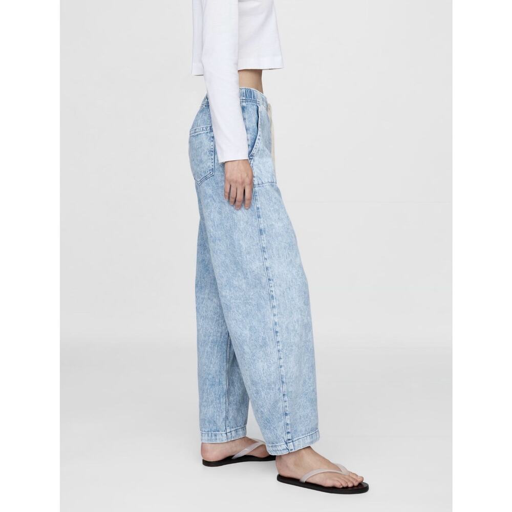 Gap High Rise UltraSoft Barrel Jeans Light Wash Women’s L - Picture 3 of 7